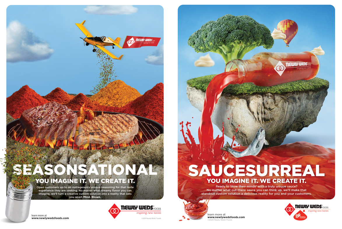 Newly Weds Foods advertisements for seasoning and sauces for 2021